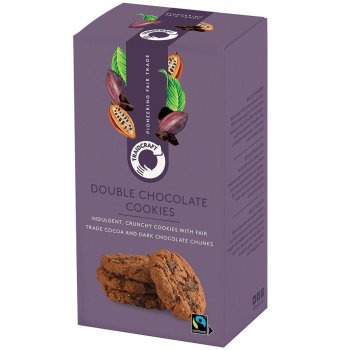 Traidcraft Fairtrade Double Chocolate Chunk Cookies 180g