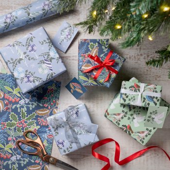 Recycled Wrapping Paper & Tags - Winter Baubles - Pack of 4