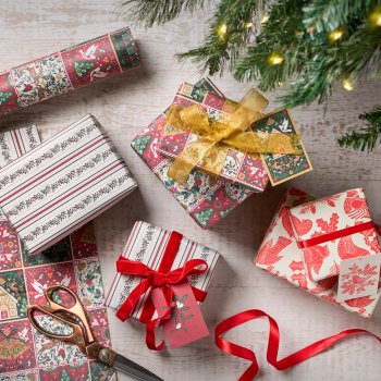 Recycled Wrapping Paper & Tags - Scandi Christmas - Pack of 4