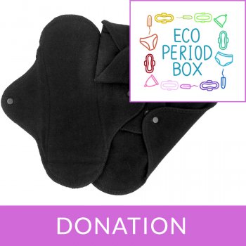 Eco Period Box Donation ImseVimse Black Reusable Sanitary Pads - Regular - Pack of 3