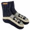 Mens Snowflake Lined Sofa Socks - Charcoal
