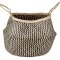Black & Natural Ekuri Seagrass Basket - Large