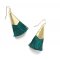 So Just Shop Gold Kiara Earrings - Green Tassel