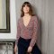 Lily & Me Paige Animal Stamp Wrap Top - Ginger