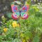 Folk Metal Butterfly Garden Stake