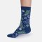 Thought Summer Leaves Bamboo Crew Socks - Ink Blue - UK4-7