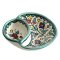 Floral Bright Hand Painted Ceramic Olive Plate - Turquoise