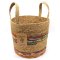 Munja & Reclaimed Sari Fabric Basket - Large