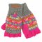 Iona Fingerless Mittens - Pink