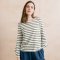 Lily & Me Caroline Stripe Top - Olive & Ecru