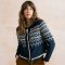 Lily & Me Easel Knit Cardigan - Fair Isle Fleck - Navy