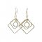 Interlocking Squares Gold Coloured Earrings