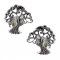 Silver Coloured Tree of Life Stud Earrings