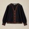 White Stuff Lizzie Organic Embriodered Top - Black