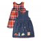 Frugi Rosalie Reversible Dress - Festive Check & Navy