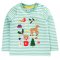 Frugi Winter Discovery Applique Stripe Top - Moss
