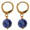 Lotus Feet Lariat Earrings - Lapis Lazuli