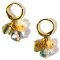 Lotus Feet Cluster Earrings - Citrine