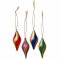 Gold Stripe Teardrop Baubles - Set of 4