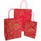 Fair Trade Red Paisley Lokta Gift Bags - Set of 3