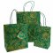 Fair Trade Green Paisley Lokta Gift Bags - Set of 3