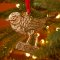 Gold Metal Robin on Branch Decoration