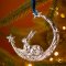 Silver Metal Hare Moon Decoration
