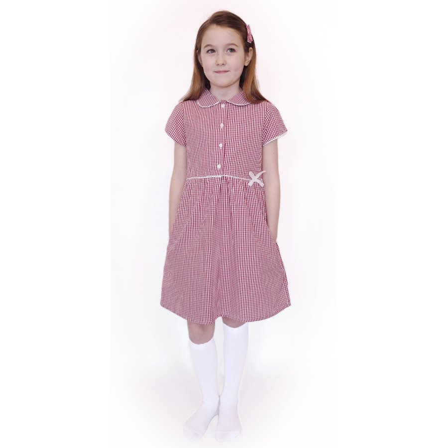 Organic Cotton Red Gingham Summer Dress - 3yrs Plus - Ecooutfitters