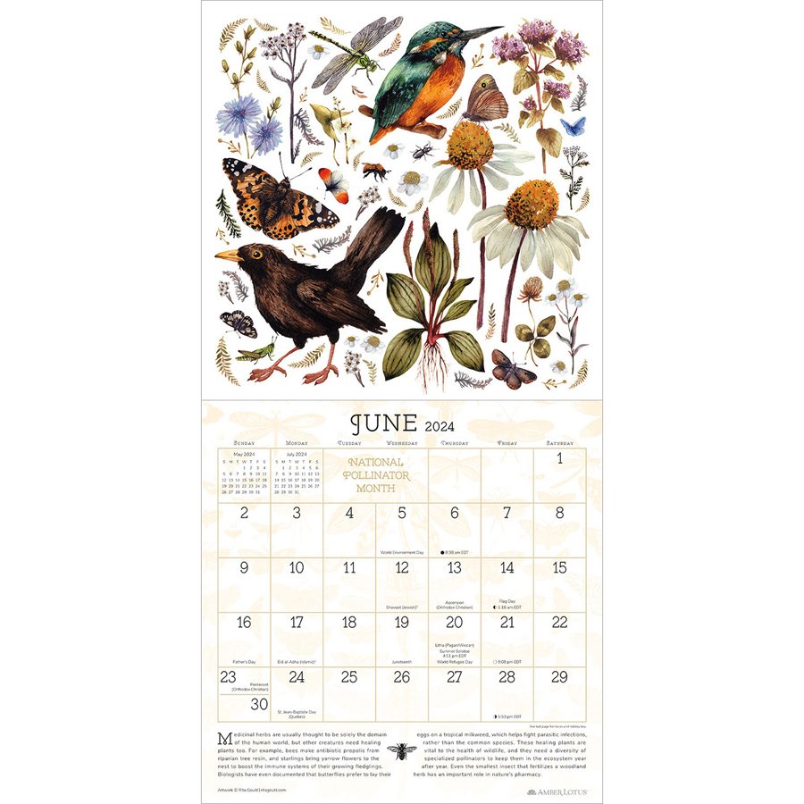 Praise for the Pollinators 2025 Wall Calendar Amber Lotus