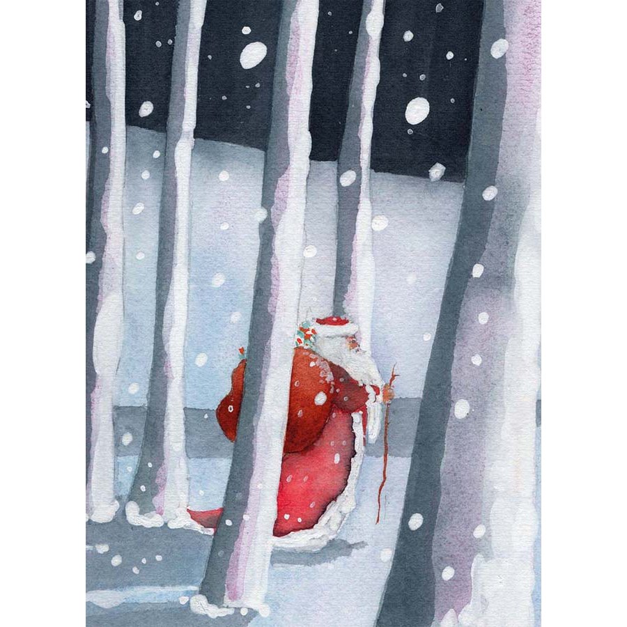 Midnight Snowfall BHF Charity Christmas Cards Pack of 16 Natural