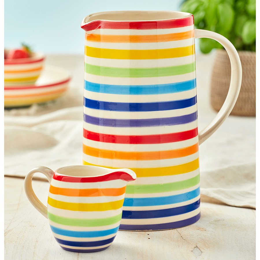 Hand Painted New Rainbow Large Jug - Natural Collection Select
