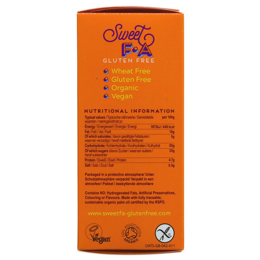 Sweet FA Gluten Free Cookies - Cranberry & Orange - 125g - Sweet FA